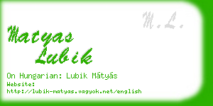 matyas lubik business card